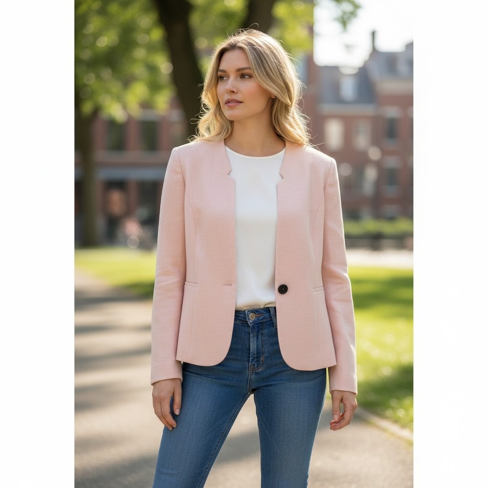 Dana Buchman Blazer Womens 16‎ Pink Vintage Scalloped NWT $298 Jacket Dead Stock